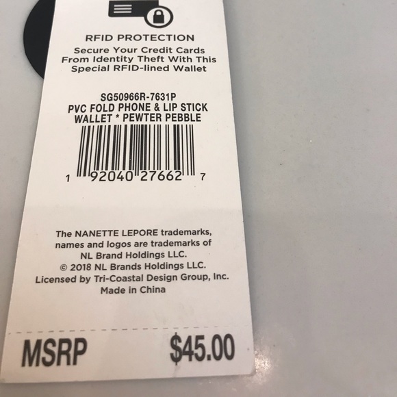 NANETTE LEPORE PEWTER PEBBLE WALLET NEW - Picture 8 of 8